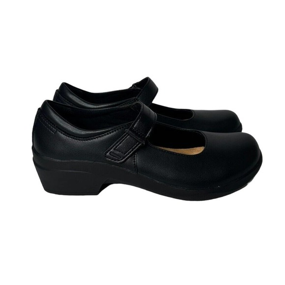 NEW Clarks Womens 8 Talene Ave Black Leather Non Slip Mary Jane Shoes 26174443 - Picture 2 of 9